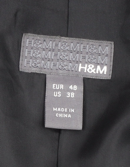 H&M Men's Black Striped Blazer, Size M, Regular Fit