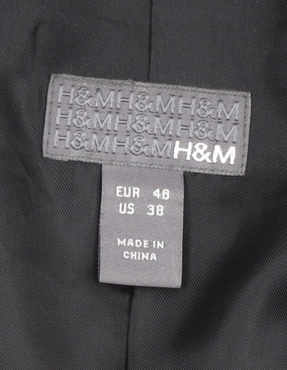 H&M Men's Black Striped Blazer, Size M, Regular Fit