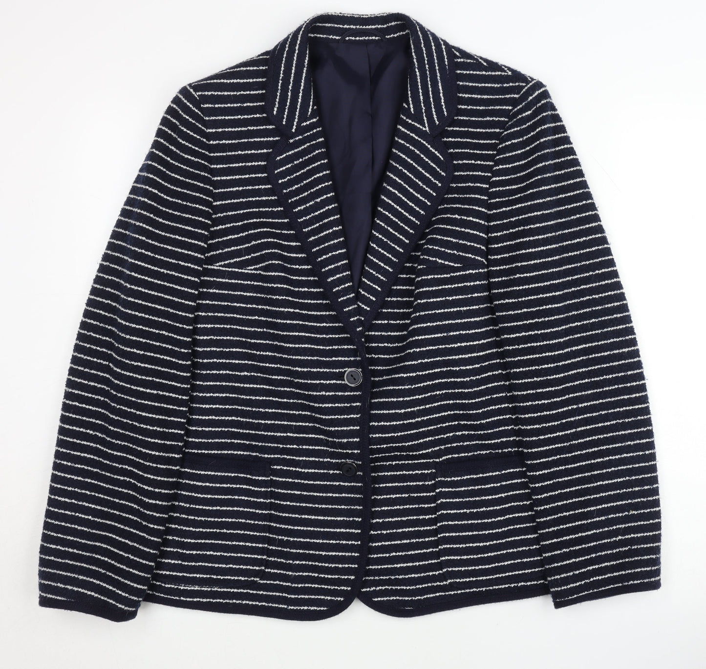 St Michael Women's Black Striped Blazer Size 14
