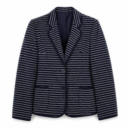 St Michael Women's Black Striped Blazer Size 14