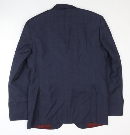 Marks and Spencer Men's Blue Wool Blazer, Size M