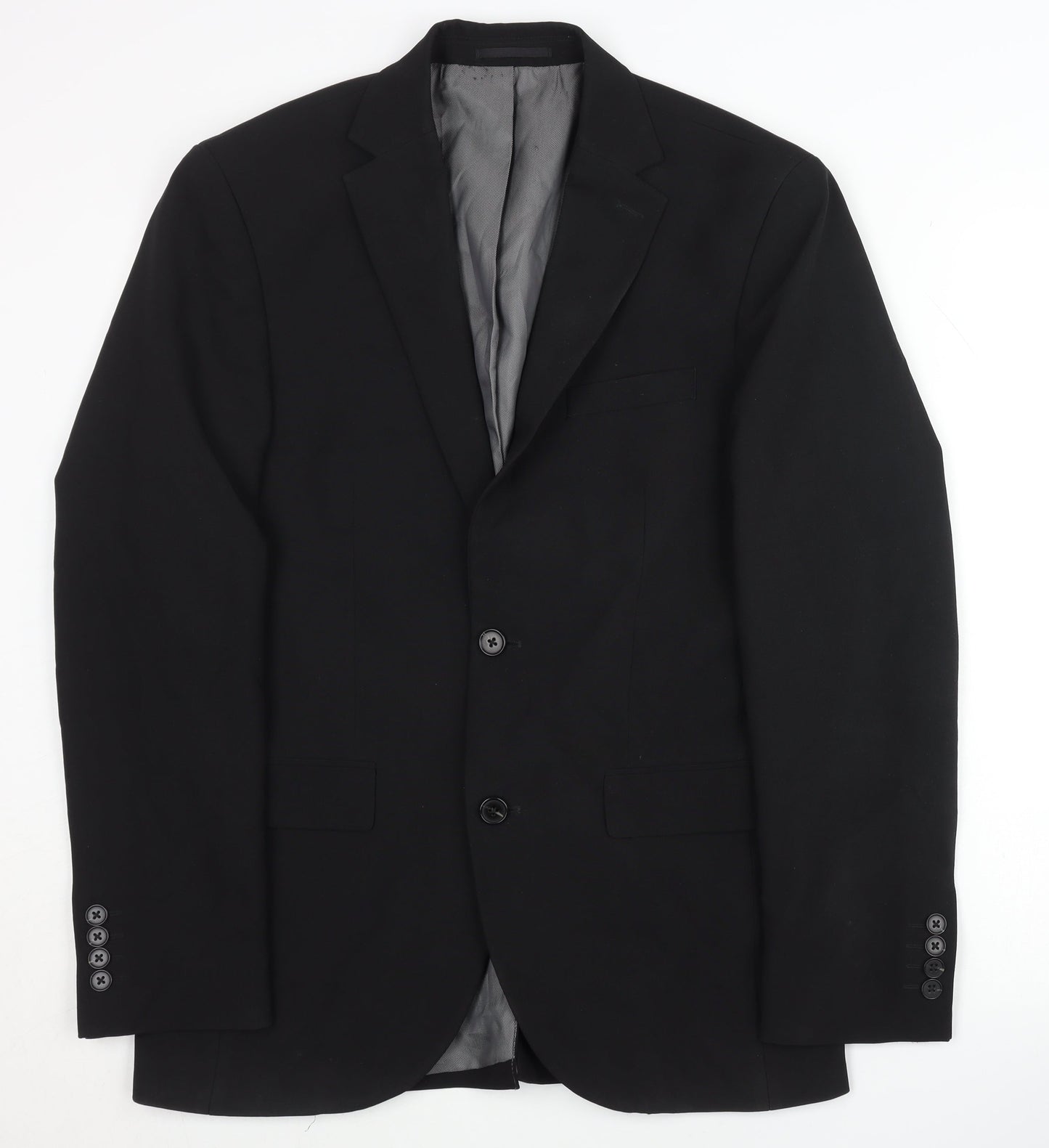 Next Men's Black Regular Fit Blazer, Size 36