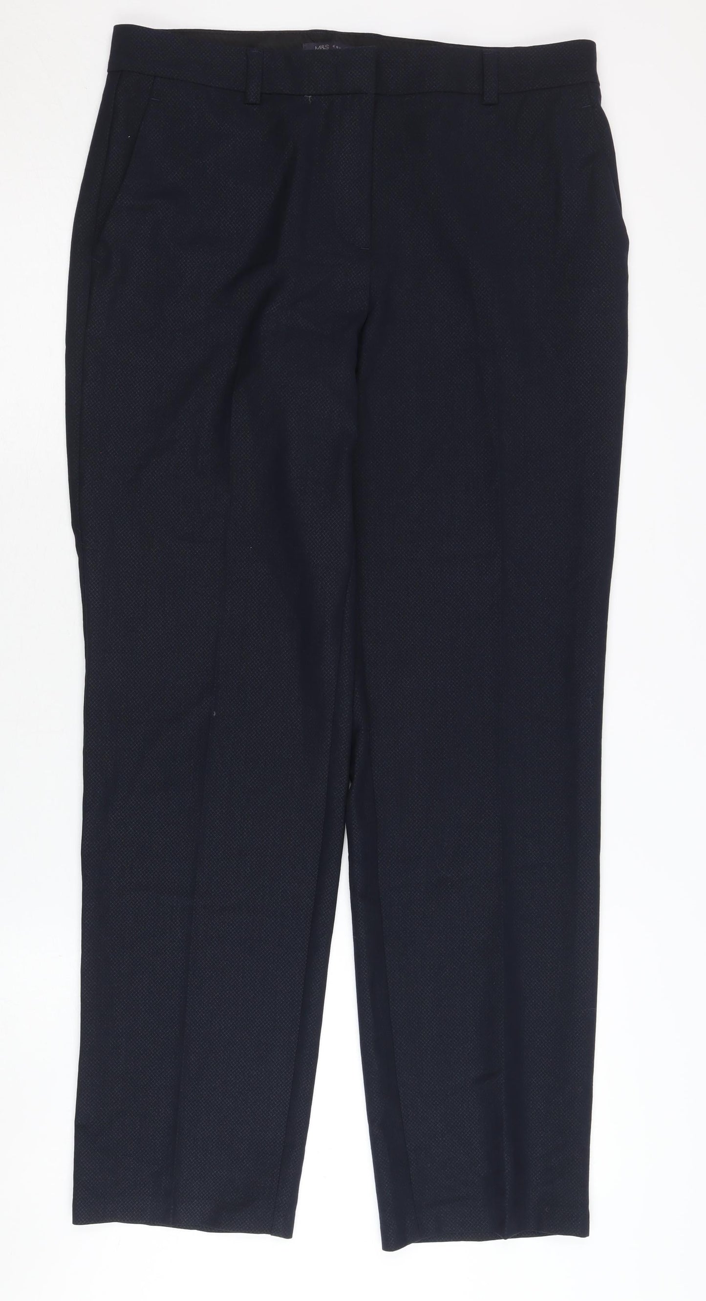 Womens UK Size 12 Marks and Spencer Regular Fit Dress Pants Black Trousers