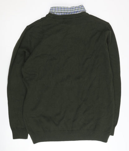 Cotton Traders Men's Green Pullover Jumper L