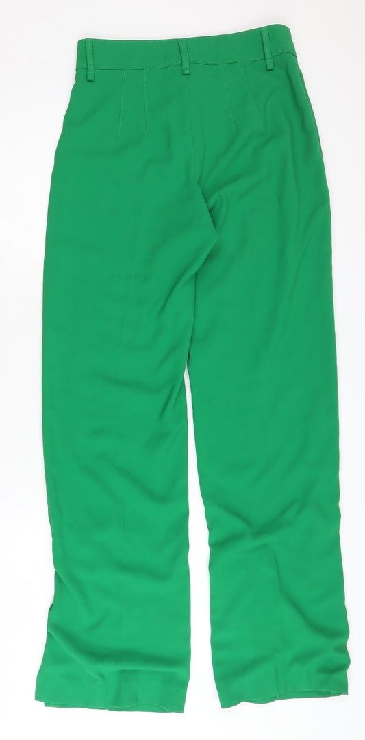 MNG Women's Green Trousers, Size 8, Straight Leg