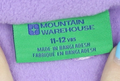 Mountain Warehouse Girls Purple Fleece Pullover Sweatshirt 11-12 Years