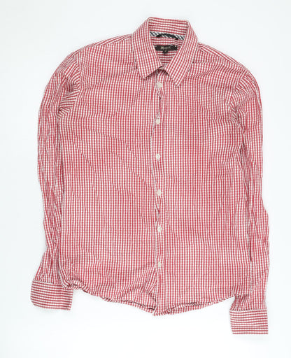 Womens UK Size S Monsoon Red Basic Button-Up