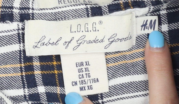 H&M Men’s Multicoloured Plaid Button-Up Shirt XL