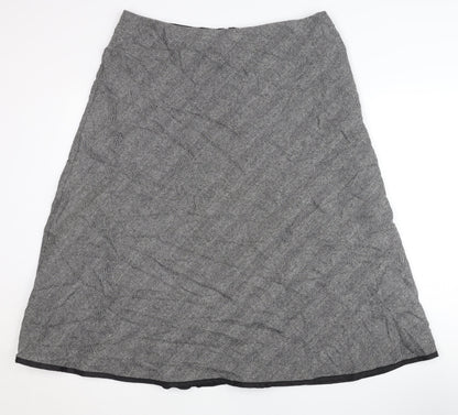 Marks and Spencer Women's Grey A-Line Midi Skirt Size 16