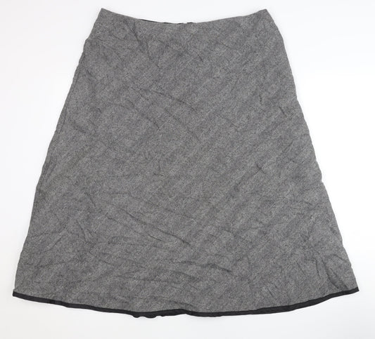 Marks and Spencer Women's Grey A-Line Midi Skirt Size 16