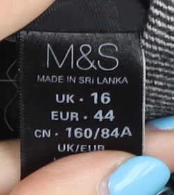 Marks and Spencer Women's Grey A-Line Midi Skirt Size 16