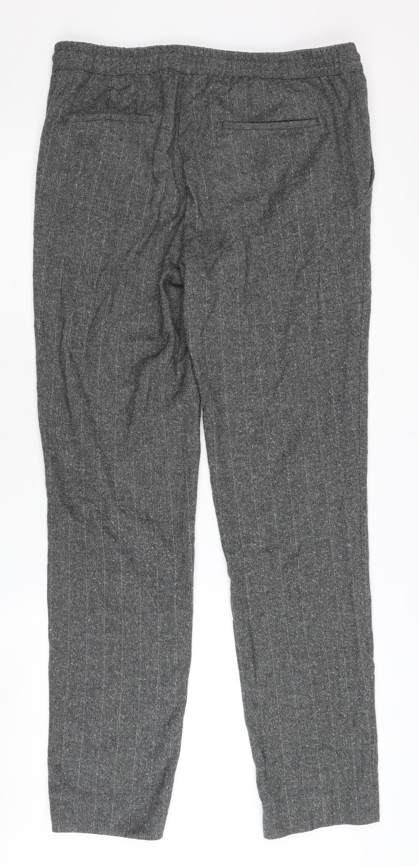Moss London Men's Grey Jogger Trousers, Size 32, Elastic Waist