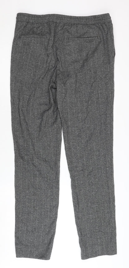 Moss London Men's Grey Jogger Trousers, Size 32, Elastic Waist