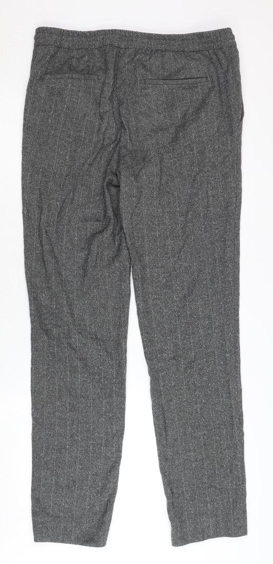 Moss London Men's Grey Jogger Trousers, Size 32, Elastic Waist
