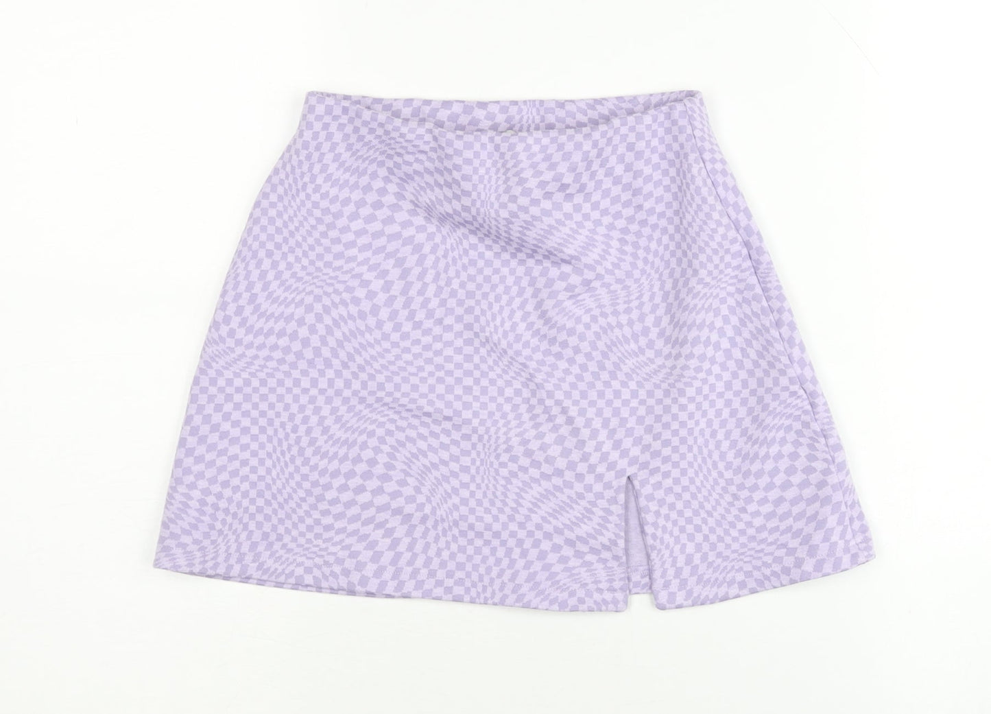 Pull & Bear Women's Purple A-Line Check Skirt - S