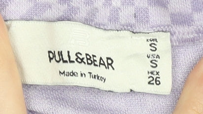 Pull & Bear Women's Purple A-Line Check Skirt - S