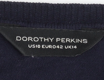 Womens UK Size 14 Dorothy Perkins Blue Cardigan Jumper