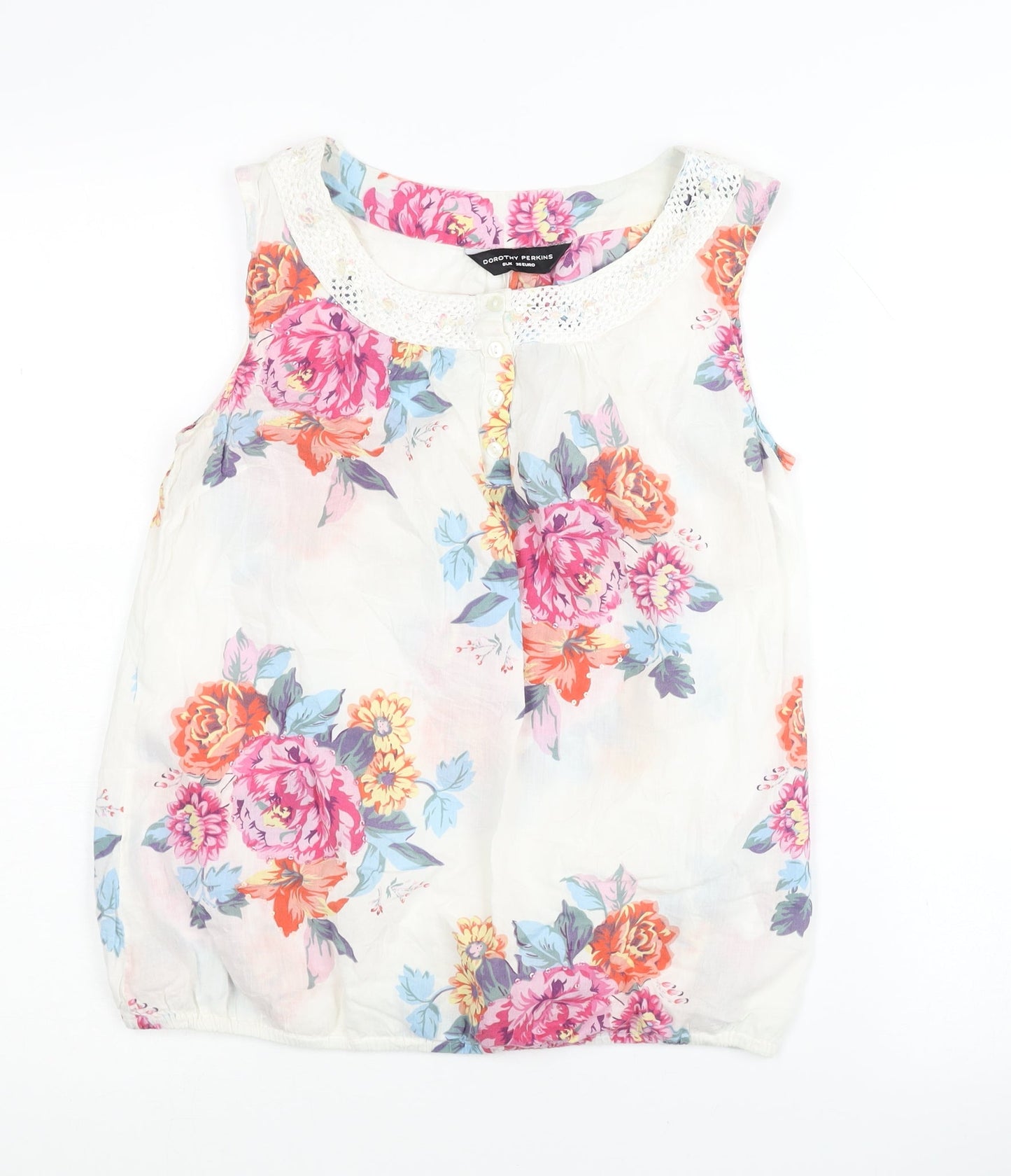 Womens UK Size 8 Dorothy Perkins Multicoloured Basic Blouse