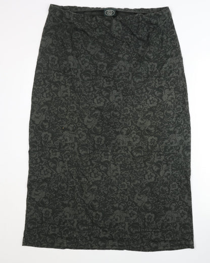 Laura Ashley Women's Grey Floral Midi Pencil Skirt