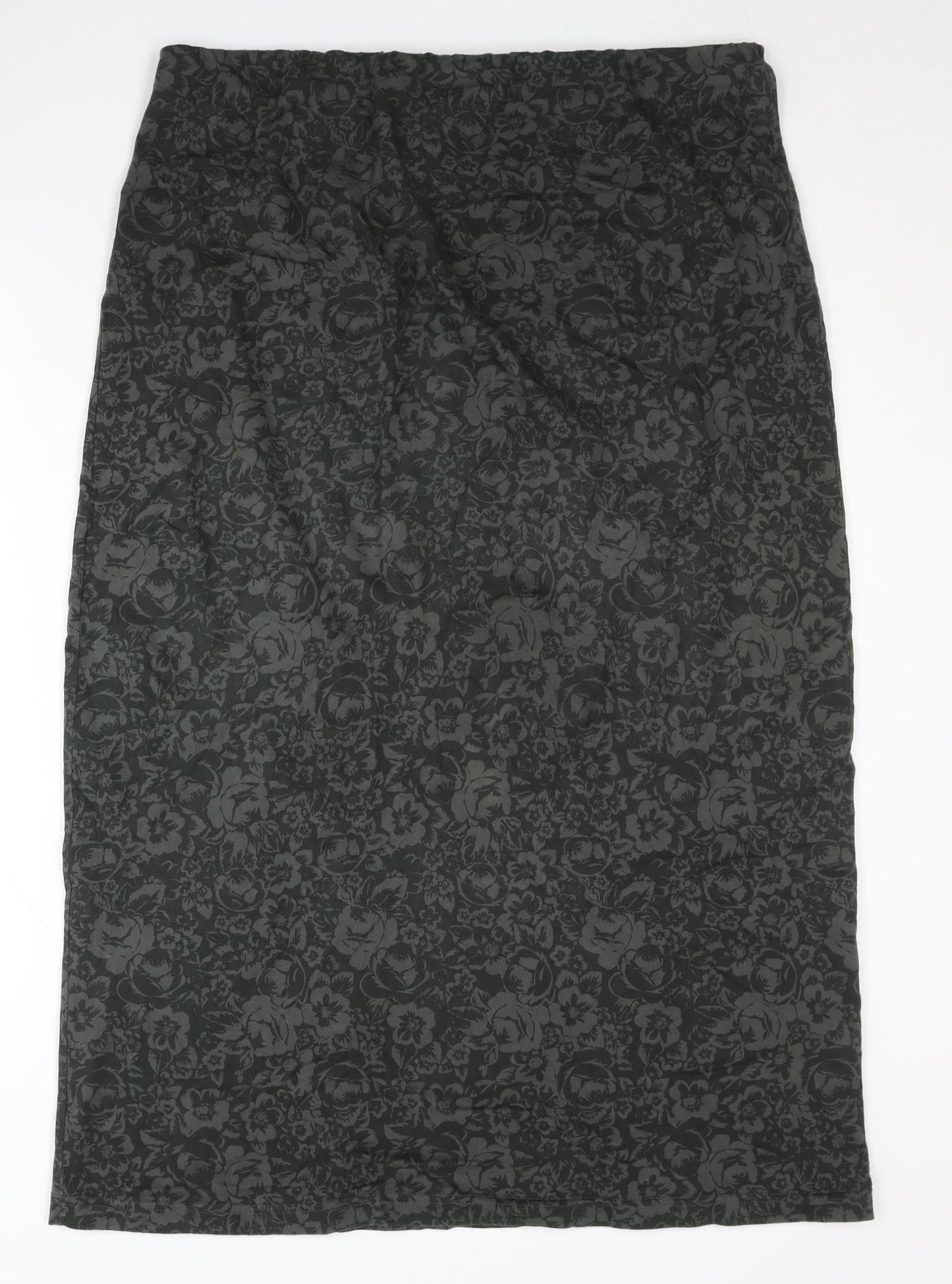 Laura Ashley Women's Grey Floral Midi Pencil Skirt