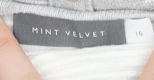 Womens UK Size 16 Mint Velvet Grey Cardigan Jumper