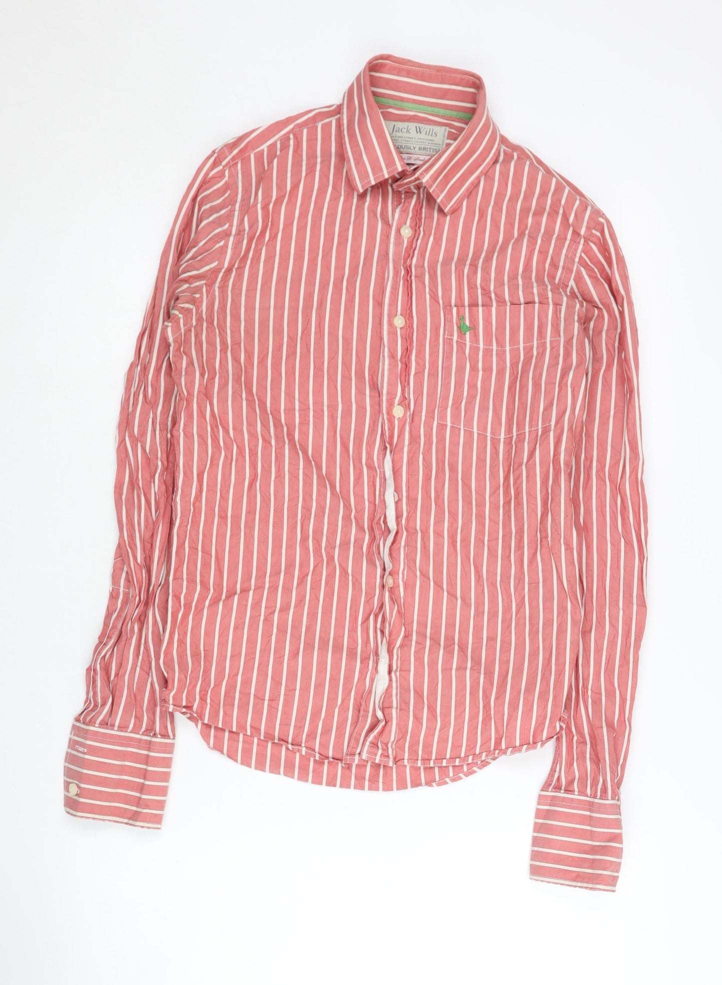 Jack Wills Men's Pink Striped Shirt XS