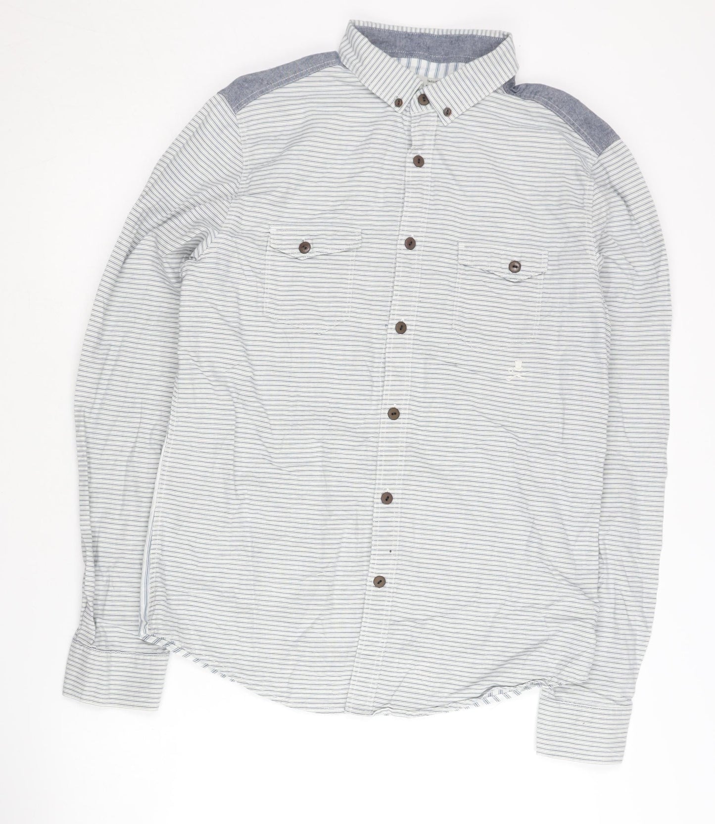 Label Lab Men's Blue Striped Button-Up Shirt M