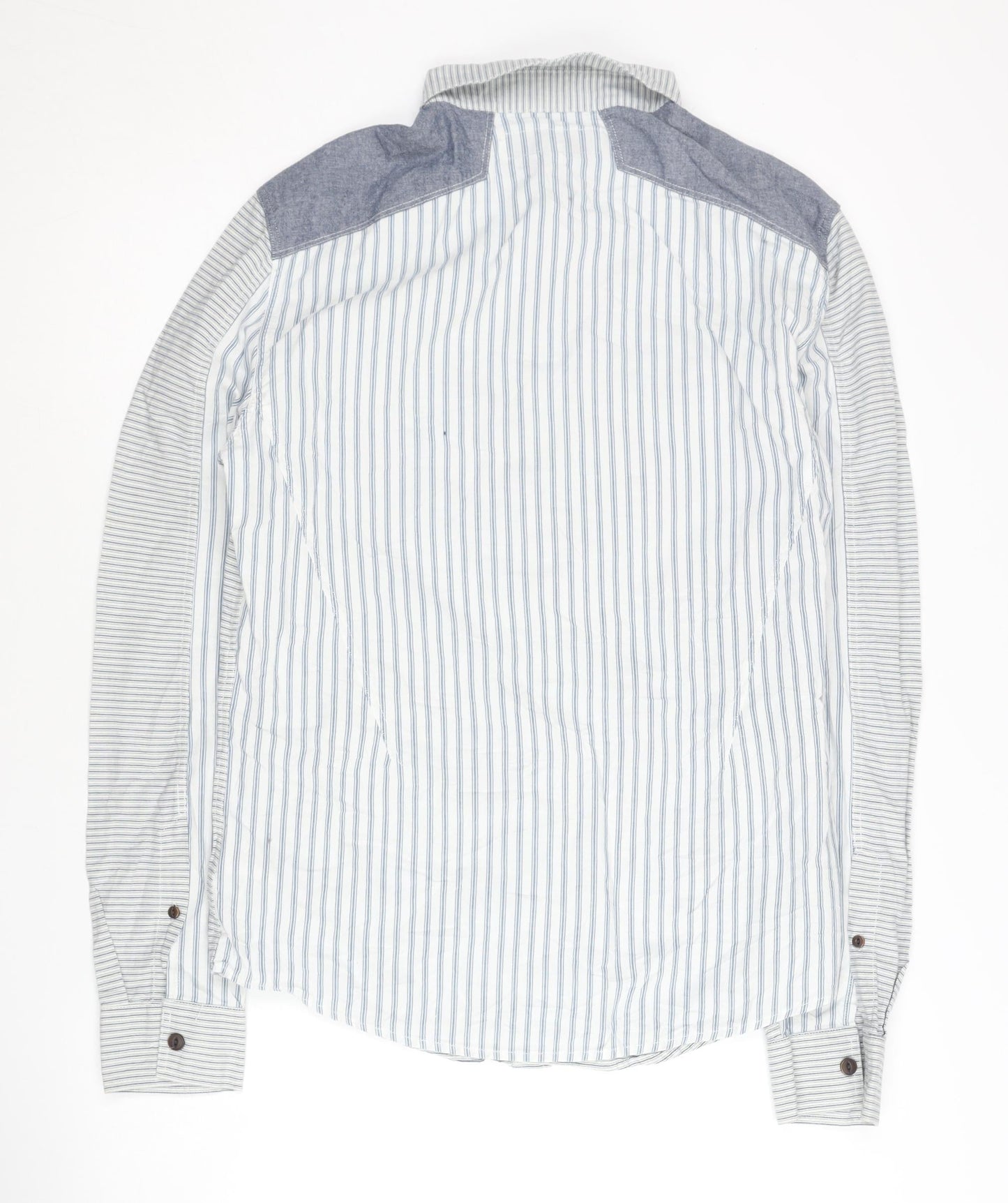 Label Lab Men's Blue Striped Button-Up Shirt M