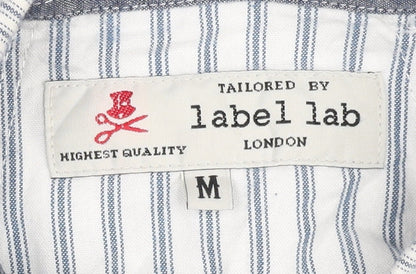 Label Lab Men's Blue Striped Button-Up Shirt M