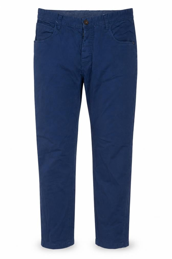 Mens UK Size 32 Soviet Slim Fit Chino Blue Trousers