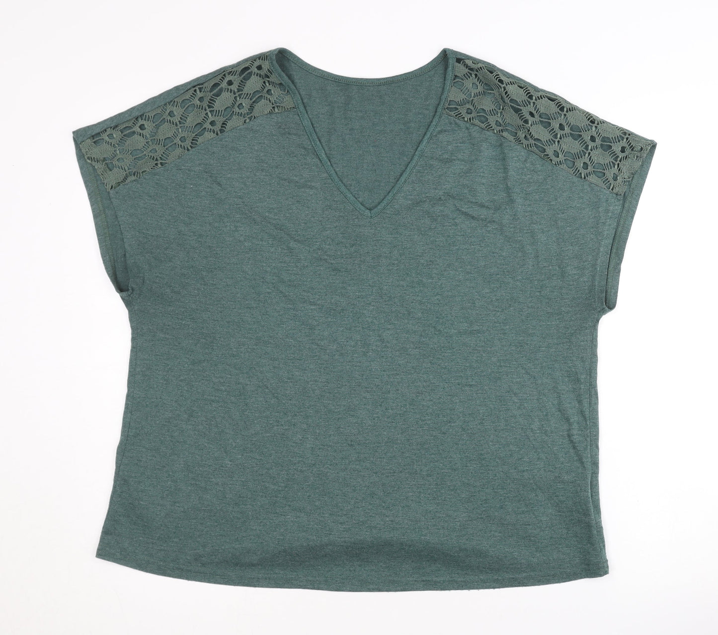 Womens UK Size XL Emery Rose Green Basic T-Shirt
