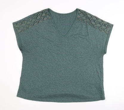 Womens UK Size XL Emery Rose Green Basic T-Shirt