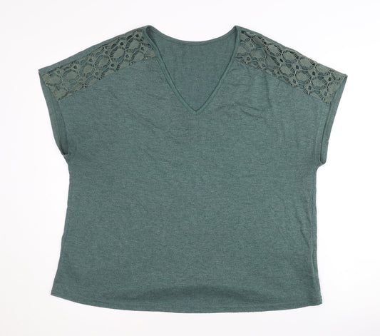 Womens UK Size XL Emery Rose Green Basic T-Shirt