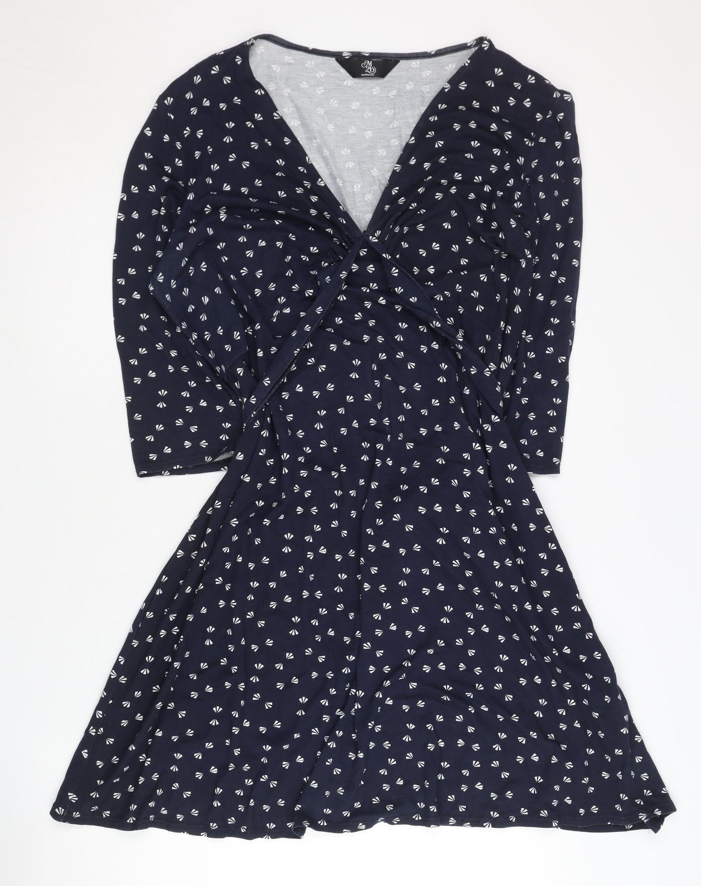 Mothercare Women's Blue Wrap Dress Size 14 Geometric
