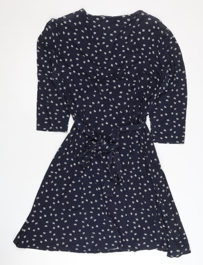 Mothercare Women's Blue Wrap Dress Size 14 Geometric