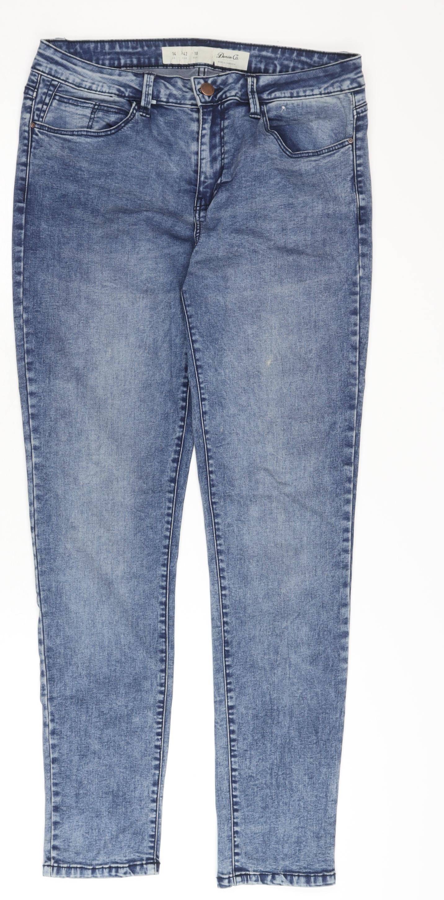 Denim Co. Women's Blue Skinny Jeans Size 14
