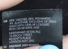 Debenhams Women’s Black Pencil Skirt, Size 16, Elegant Style