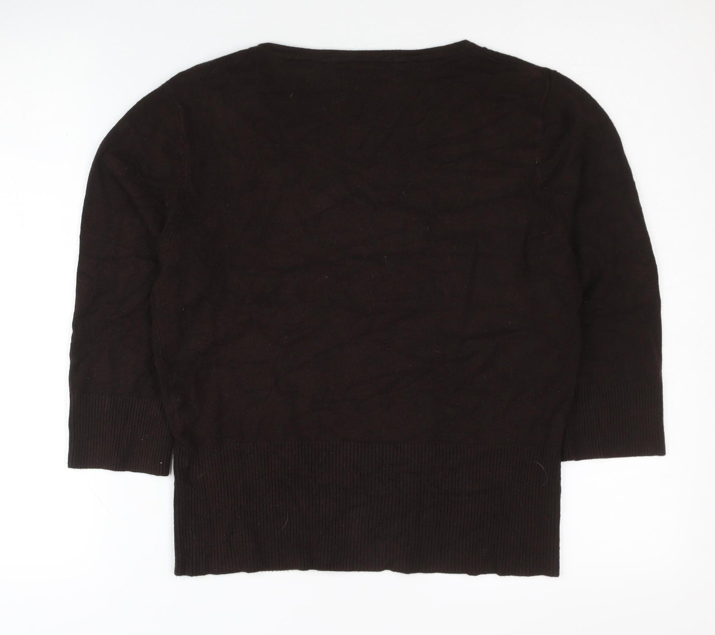 Bay Women's Black V-Neck Jumper Size 16