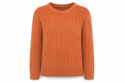 Womens UK Size L CHIC Orange Pullover Jumper