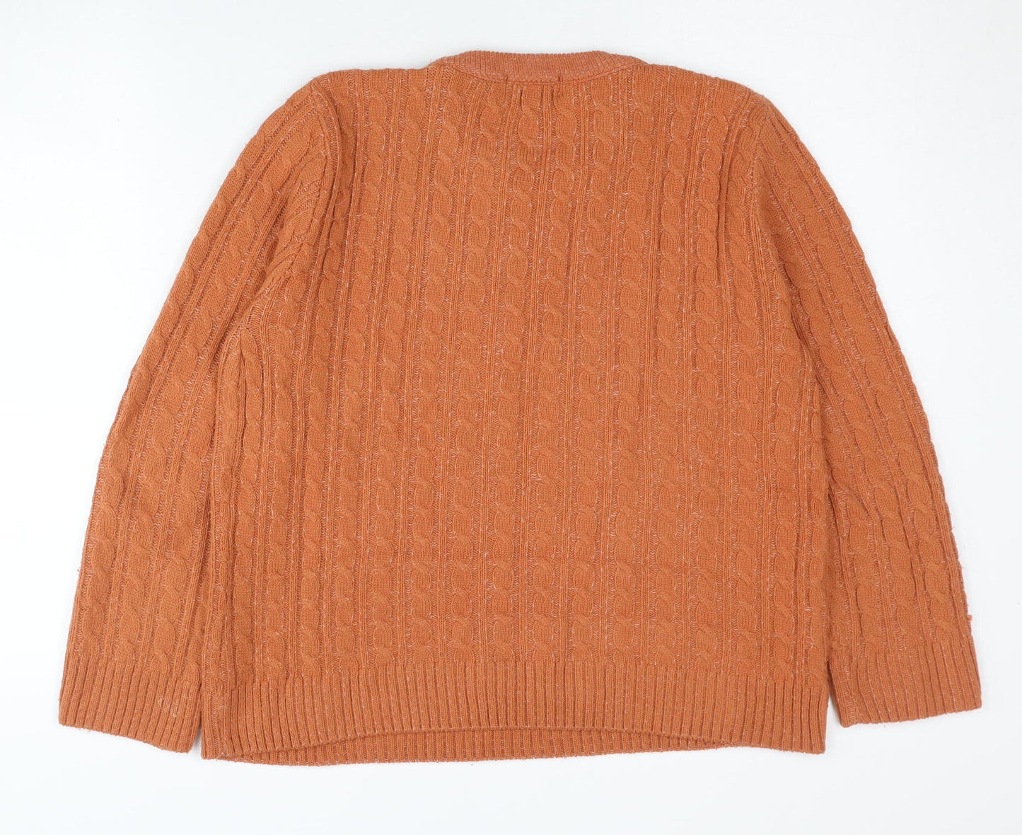 Womens UK Size L CHIC Orange Pullover Jumper