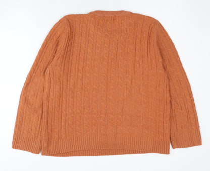 Womens UK Size L CHIC Orange Pullover Jumper