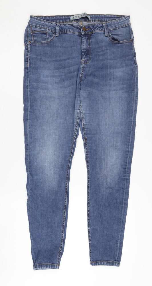 Denim Co Women's Blue Skinny Jeans Size 16