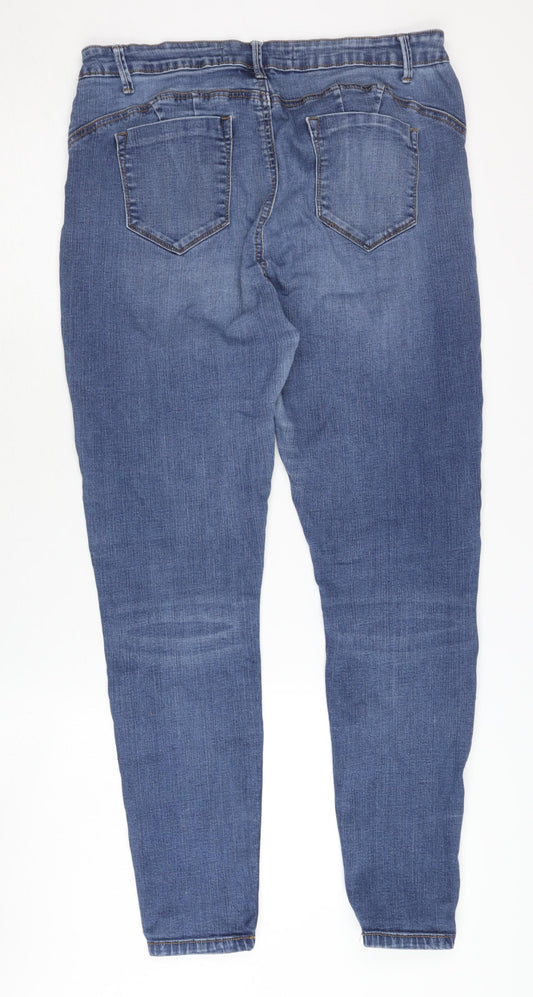 Denim Co Women's Blue Skinny Jeans Size 16