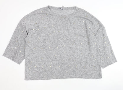Womens UK Size 12 Zara Grey Pullover Jumper