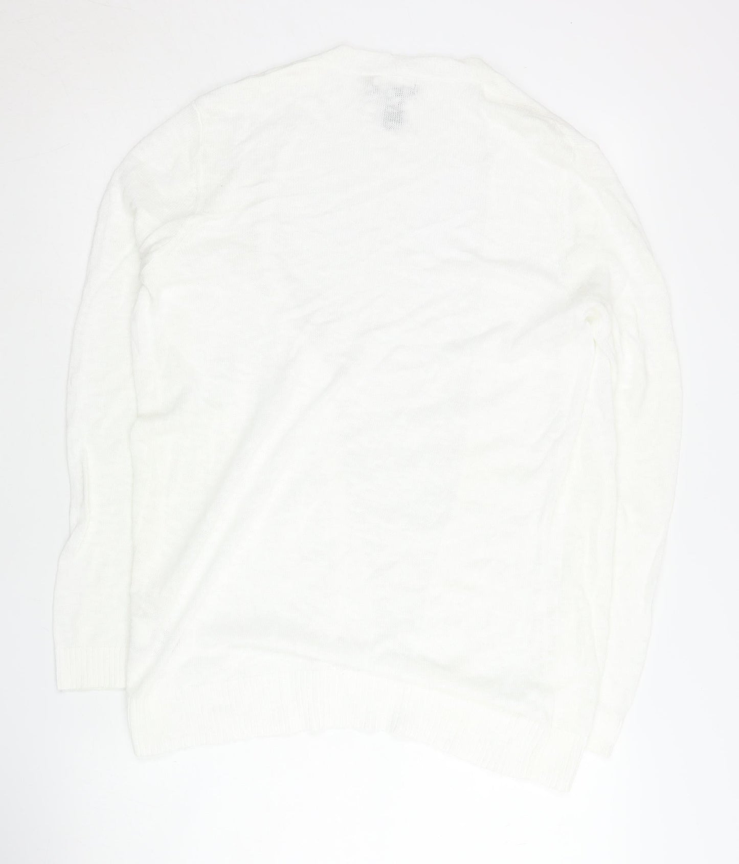 Gap Women's White Open Front Cardigan M, Cotton Viscose