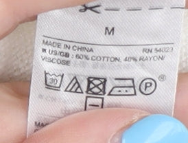 Gap Women's White Open Front Cardigan M, Cotton Viscose