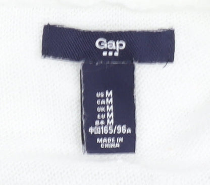 Gap Women's White Open Front Cardigan M, Cotton Viscose