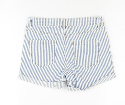 Cubus Girls Blue Striped Denim Shorts Age 12 Years Chino Style