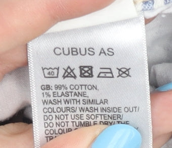 Cubus Girls Blue Striped Denim Shorts Age 12 Years Chino Style