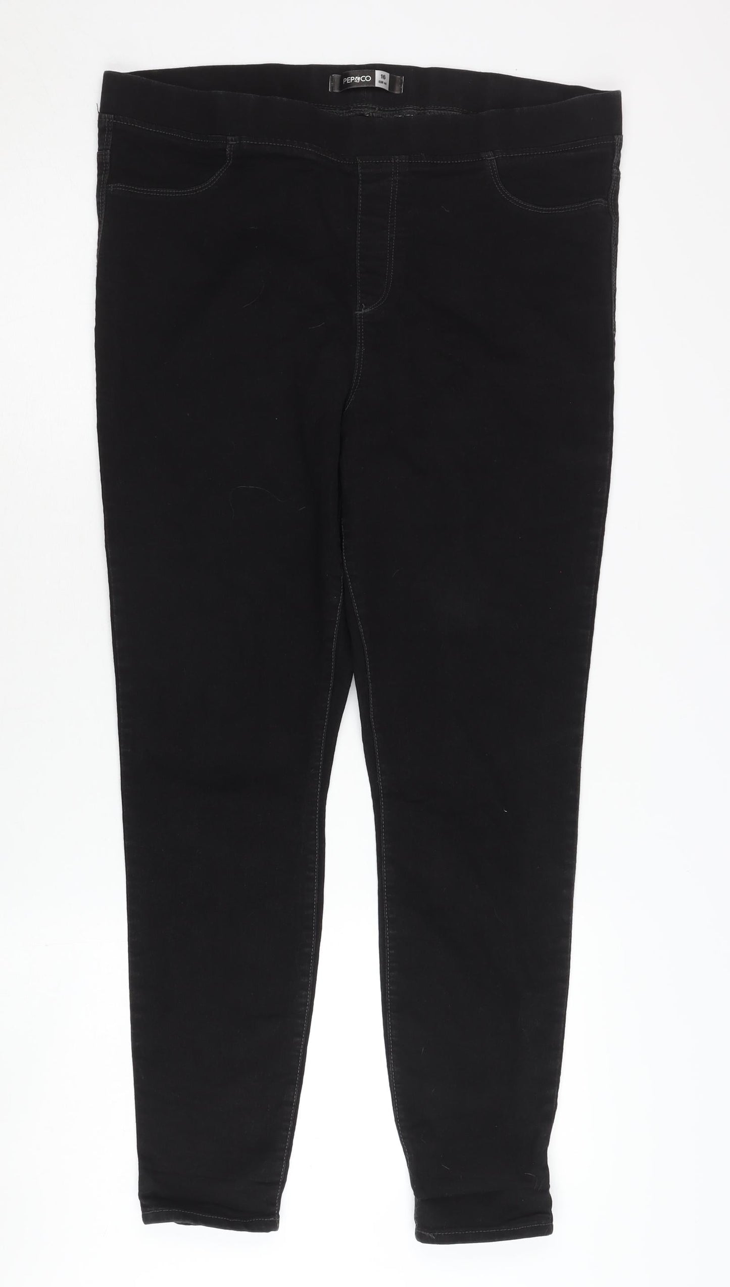 PEP&CO Women's Black Skinny Jeans, Size 16